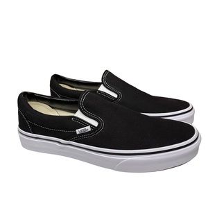 VANS CLASSIC SLIP-ON CANVAS BLACK/WHITE VN000EYEBLK MEN'S 9.5 US / Women’s 11